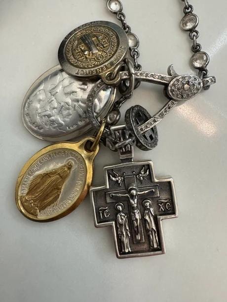 Harvest Jewels Faith Based Traveler necklace with cross and medal charms